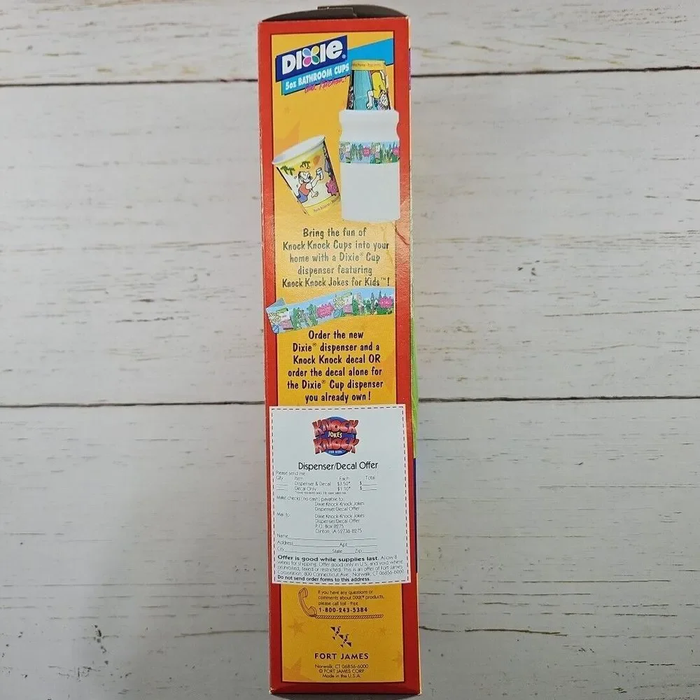 Vintage Dixie Cup Knock Knock Jokes Lot of‎ 81 Wax Paper Cups 5 oz DECOR ONLY